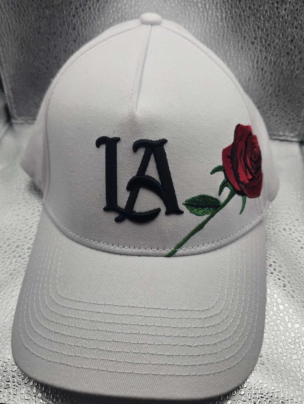 YoungLA LA Rose Hat gym cap White Red